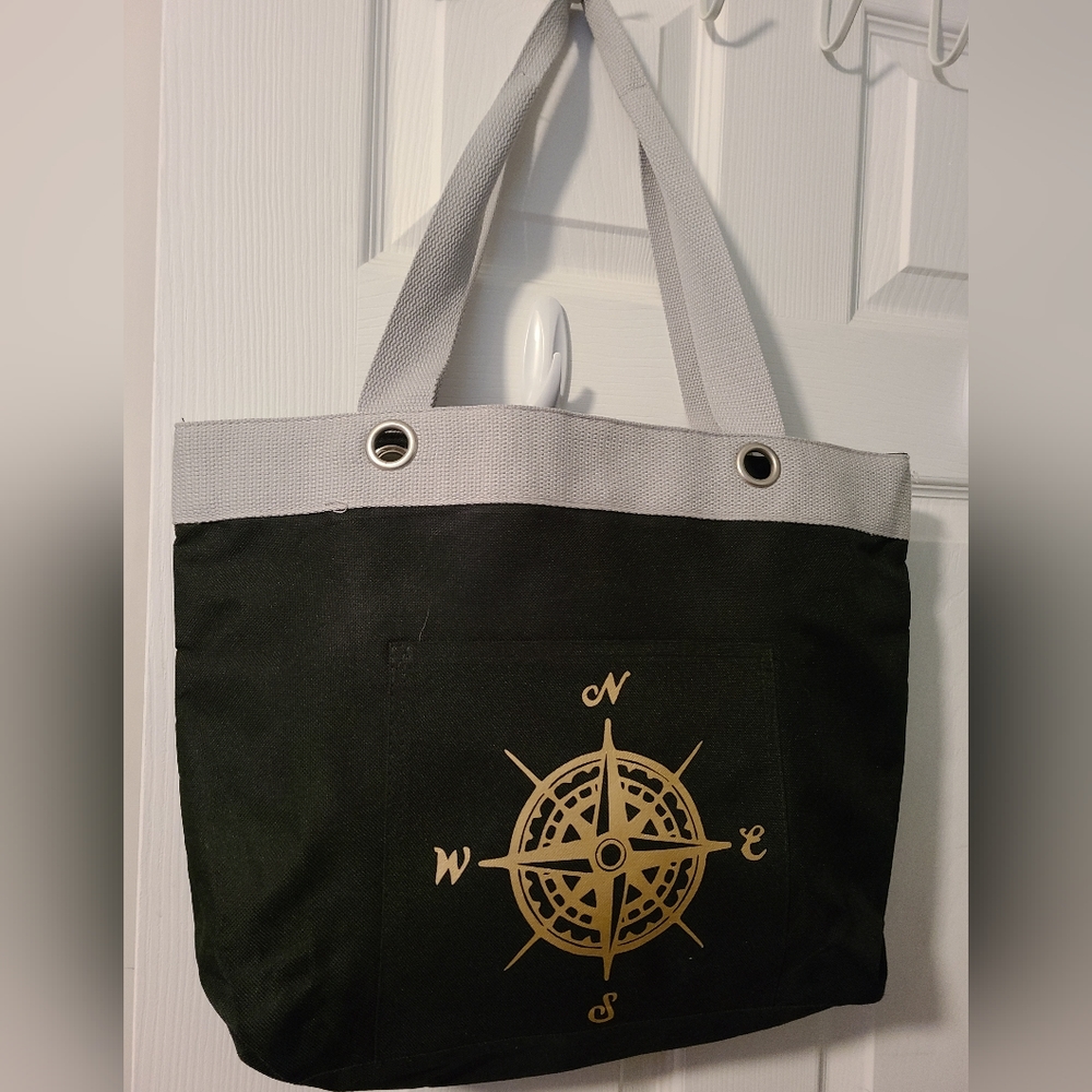 Black and gray tote